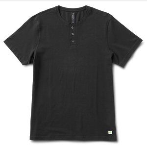 Vuori Short-Sleeve Ever Henley, Medium, Black